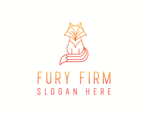 Minimalist Fox Outline logo design