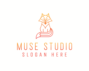 Minimalist Fox Outline logo design