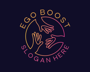 Social Hand Support logo design