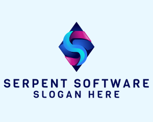 3D Gradient Tech Letter S logo design