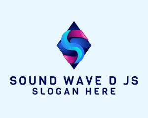 3D Gradient Tech Letter S logo design