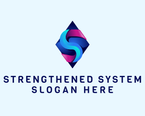 3D Gradient Tech Letter S logo design