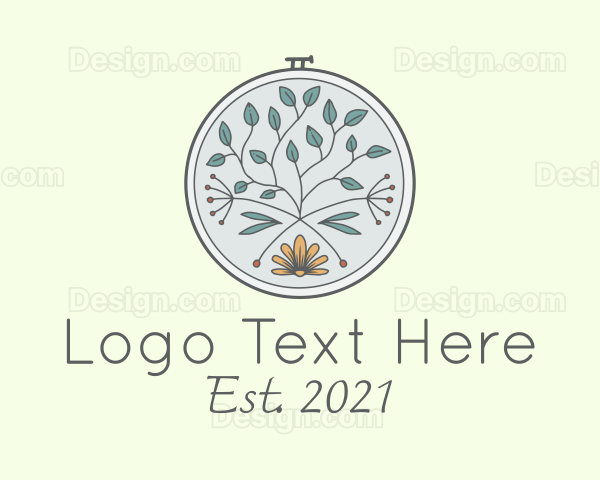 Leaf Flower Embroidery Logo