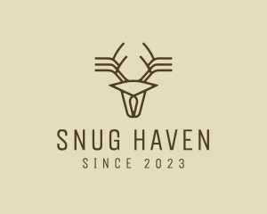 Minimalist Stag Deer Antlers Logo