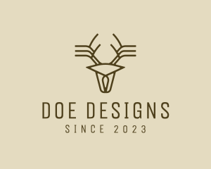 Minimalist Stag Deer Antlers logo