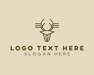 Minimalist Stag Deer Antlers logo