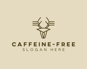 Minimalist Stag Deer Antlers logo design