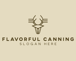 Minimalist Stag Deer Antlers logo design