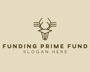 Minimalist Stag Deer Antlers logo design