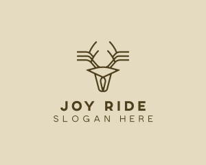 Minimalist Stag Deer Antlers logo design