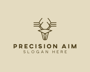 Minimalist Stag Deer Antlers logo design