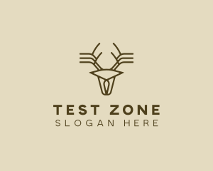 Minimalist Stag Deer Antlers logo design