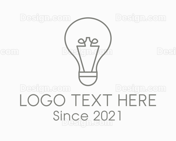 Gray Light Bulb Logo