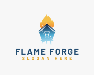 Cooling Flame House logo design