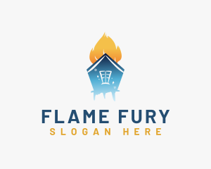 Cooling Flame House logo design