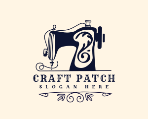 Retro Sewing Machine logo design