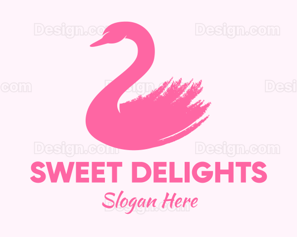 Pink Swan Brushstroke Logo
