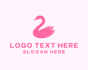 Pink Swan Brushstroke  logo