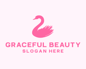 Pink Swan Brushstroke  logo