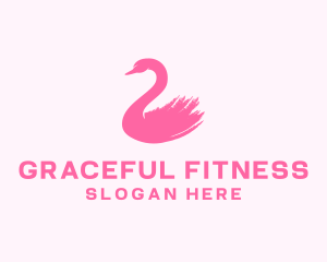 Pink Swan Brushstroke  logo