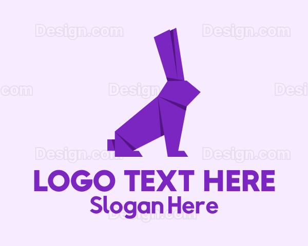 Purple Rabbit Origami Logo