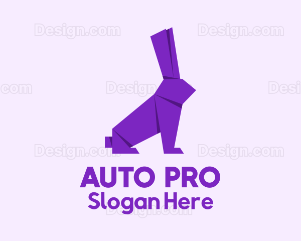 Purple Rabbit Origami Logo