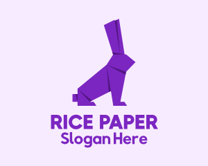 Purple Rabbit Origami logo design