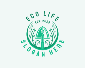 Shovel Gardening Eco logo design