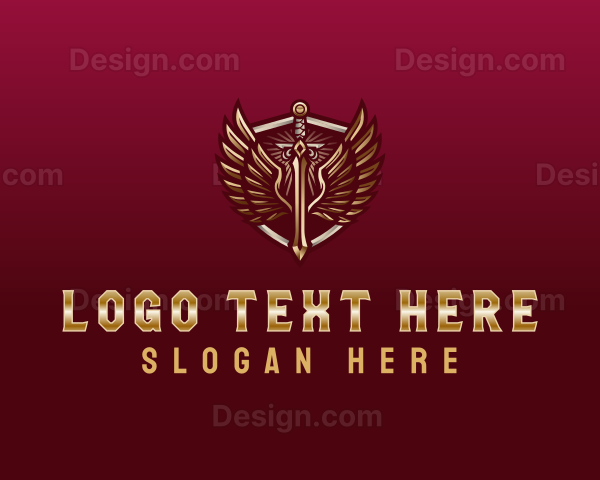 Medieval Wing Sword Logo