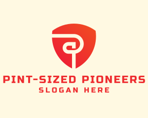 Red Security Letter P logo design