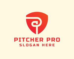 Red Security Letter P logo design