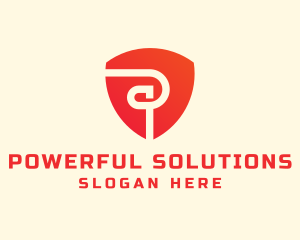 Red Security Letter P logo design