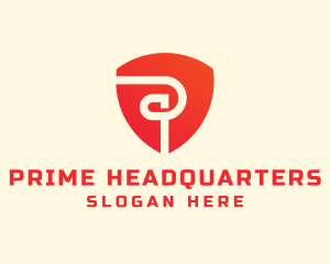 Red Security Letter P logo design