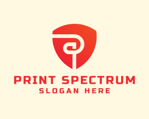 Red Security Letter P logo design