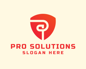 Red Security Letter P logo design