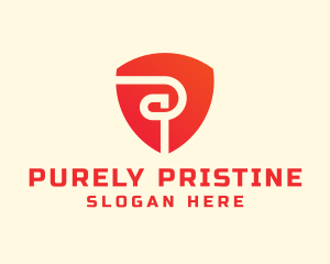 Red Security Letter P logo design