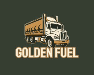 Golden Lorry Truck logo design