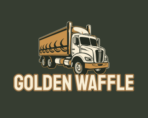 Golden Lorry Truck logo design