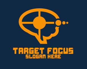 Blue Target Speech Bubble logo design