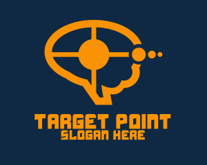 Blue Target Speech Bubble logo