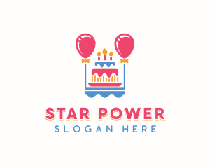 Balloon Cake Celebration logo design