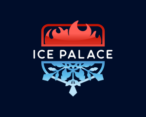 Fire Ice Snowflake Hvac logo design