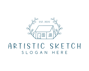 Ornament House Sketch logo design