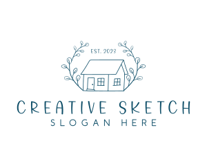 Ornament House Sketch logo design