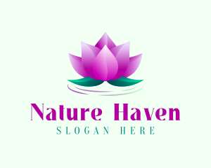 Nature Lotus Pond logo design