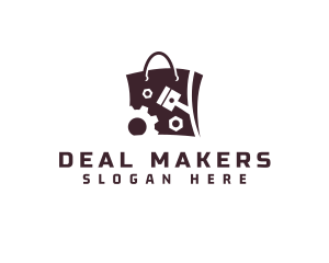 Auto Parts Shopping Bag logo design