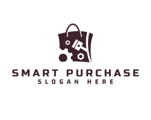 Auto Parts Shopping Bag logo design