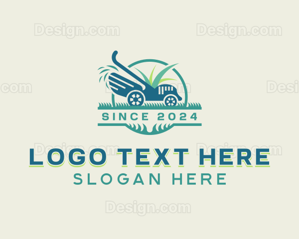 Gardening Lawn Mower Logo