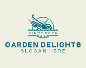 Gardening Lawn Mower logo design