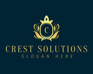 Floral Crown Crest logo design